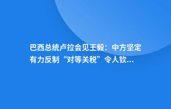 巴西总统卢拉会见王毅：中方坚定有力反制“对等关税”令人钦佩