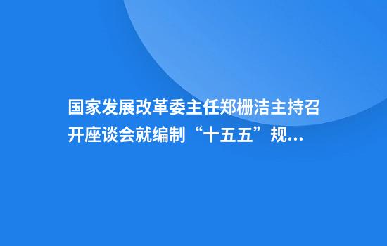 国家发展改革委主任郑栅洁主持召开座谈会就编制“十五五”规划听取民营企业意见建议