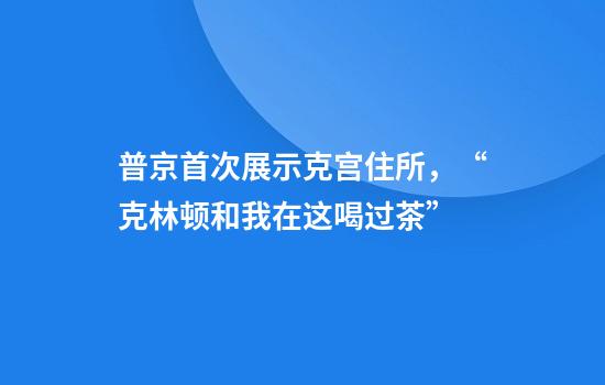 普京首次展示克宫住所,“克林顿和我在这喝过茶”