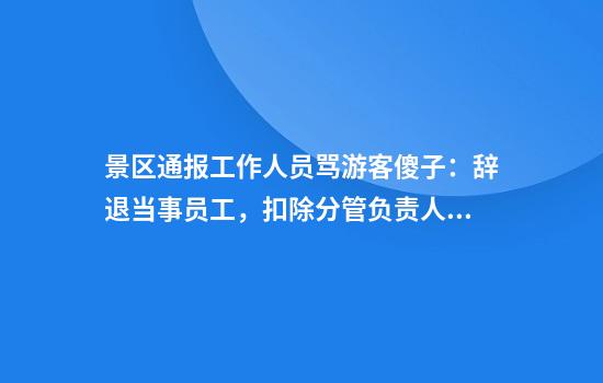 景区通报工作人员骂游客傻子:辞退当事员工,扣除分管负责人月度绩效