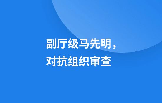 副厅级马先明,对抗组织审查