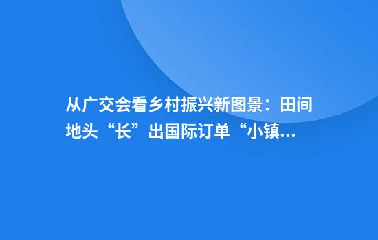 从广交会看乡村振兴新图景:田间地头“长”出国际订单“小镇制造”走向世界舞台